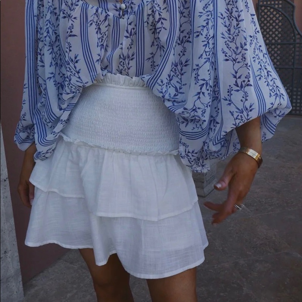 COPY - LORNA LUXE WHITE 'DORSET' FRILL MINI SKIRT